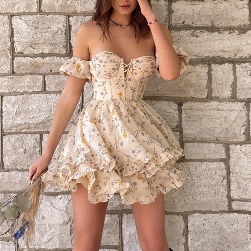 Anthropologie Cream Strapless Dress